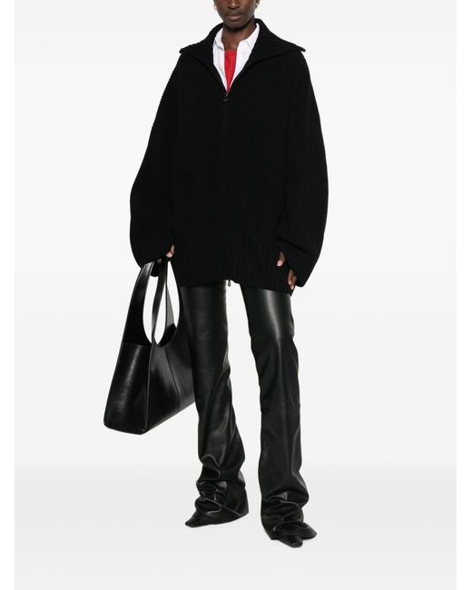 Frankie Shop Black Veda Wool Oversized Cardigan