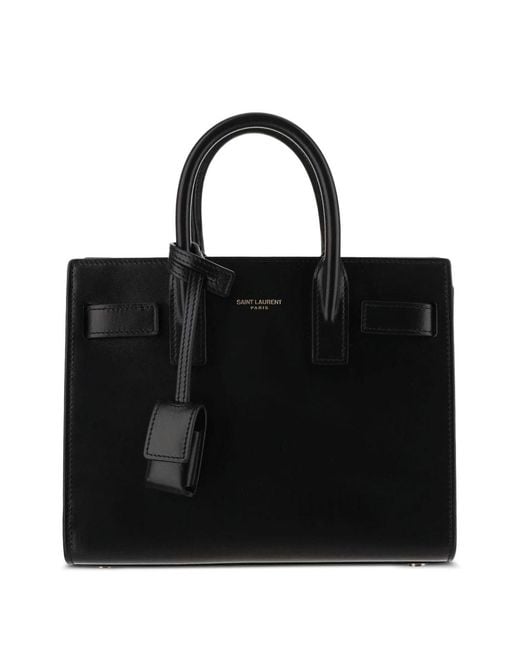 Saint Laurent Black Sac De Jour Nano Leather Handbag