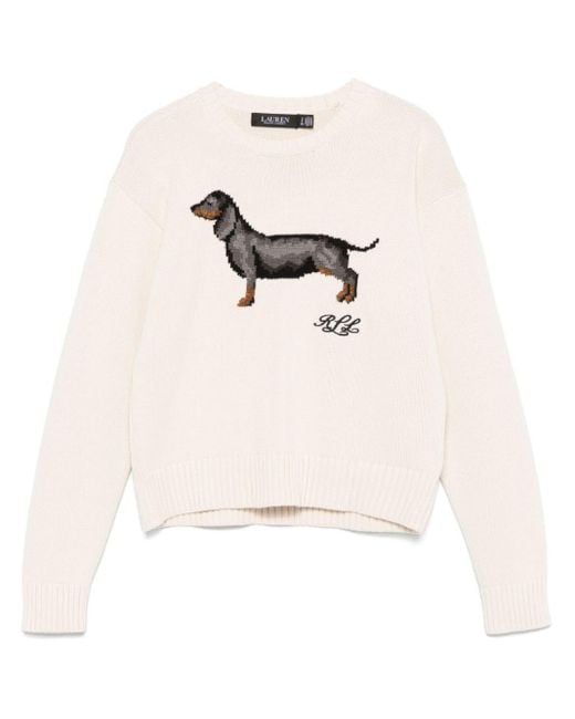 Ralph Lauren Natural Dachshund Intarsia-Knit Sweater