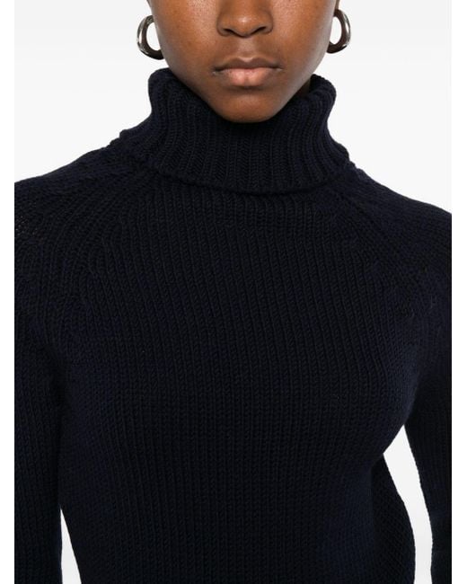 Base London Blue Wool Turtle-Neck Jumper