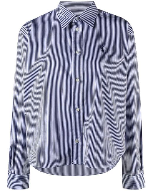 Polo Ralph Lauren Blue Striped Cotton Button-Up Shirt