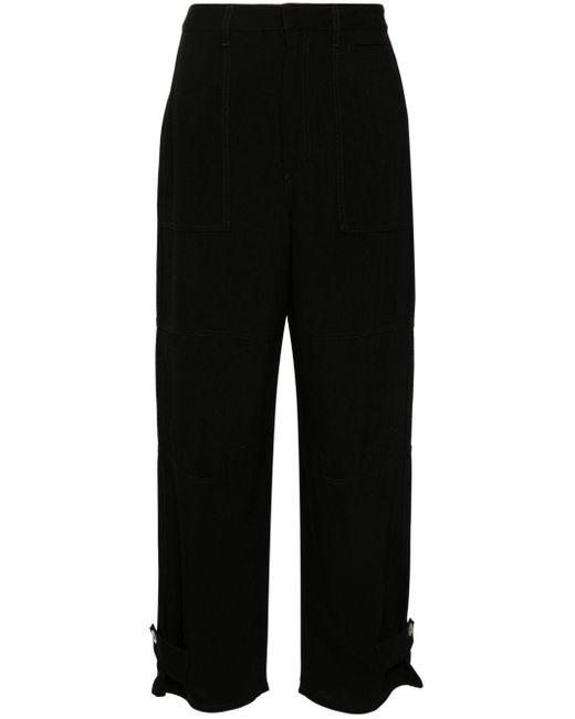 Loewe-Paulas Ibiza Black Linen Blend Cargo Trousers