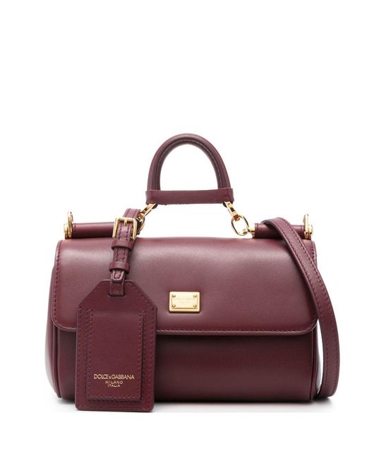 Dolce & Gabbana Purple My Sicily Mini Leather Handbag