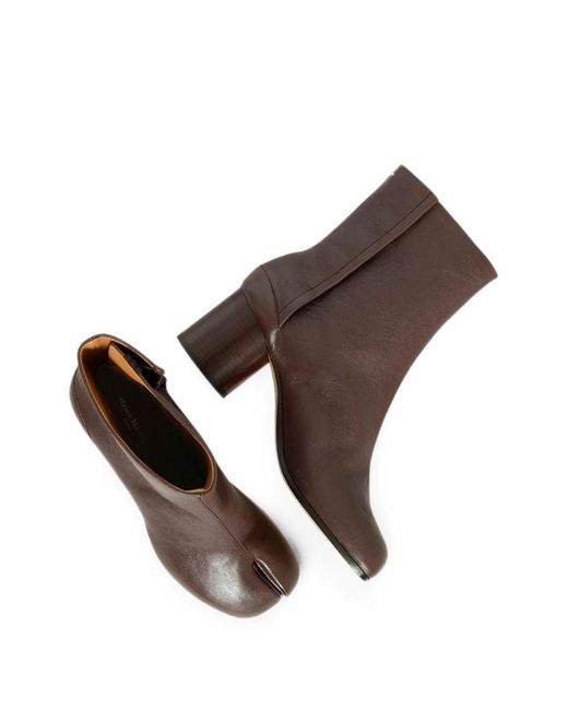 Maison Margiela Brown Tabi Leather Ankle Boots