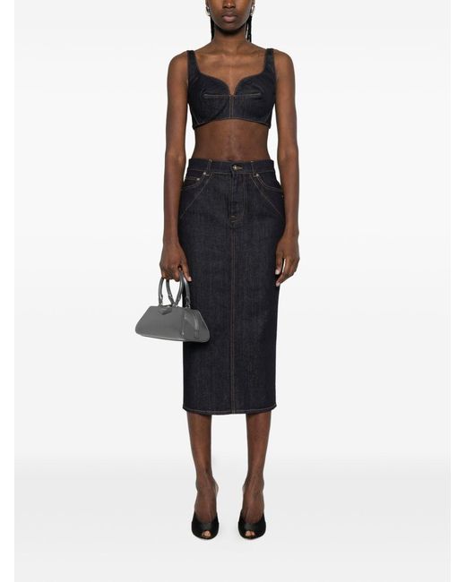 Givenchy Black Denim Cotton Bra Top