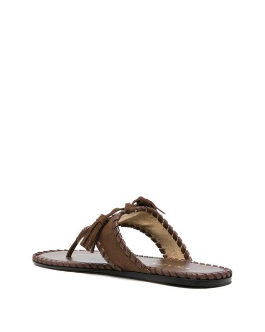 Prada Brown Suede Leather Thong Sandals