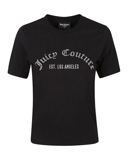 T-shirt In Cotone Con Logo di Juicy Couture in Black