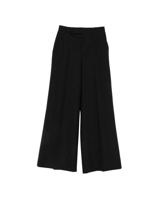 Rick Owens Black Wool Wide-Leg Trousers