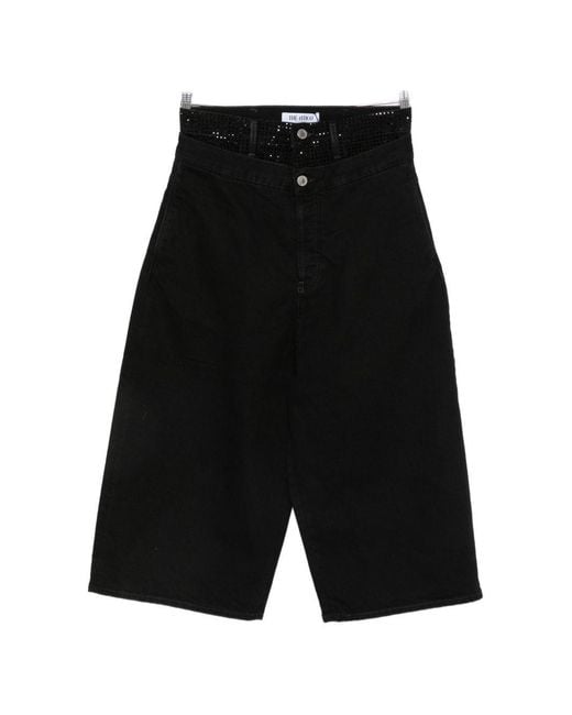 The Attico Black Denim Cotton Bermuda Shorts