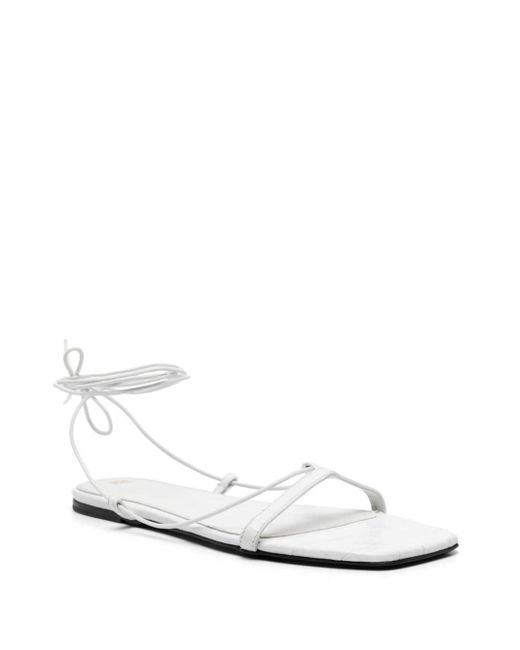 Totême  White The Croco Tie Sandals