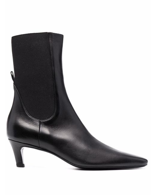Totême Black Leather Heel Boots