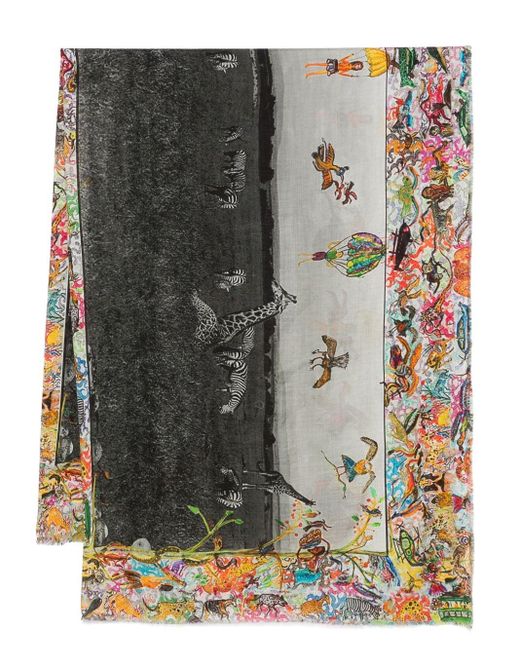 Stola Giraffes And Zebras di Faliero Sarti in Black