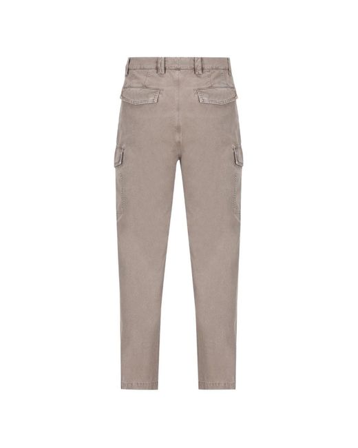 Brunello Cucinelli Gray Cotton Cargo Trousers for men