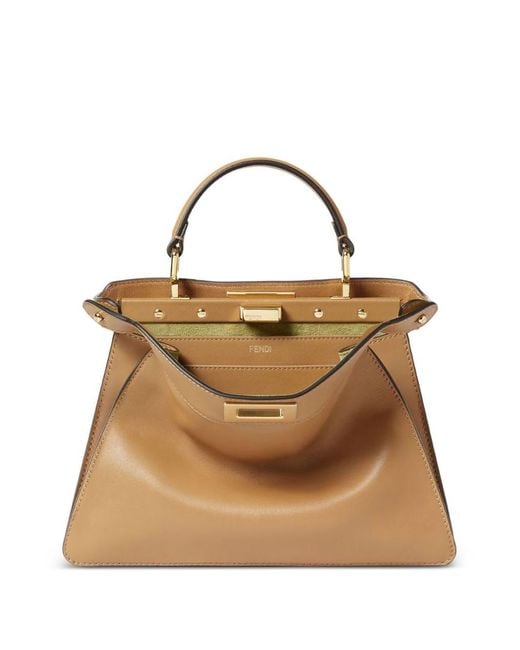 Fendi Natural Peekaboo Iseeu Leather Handbag