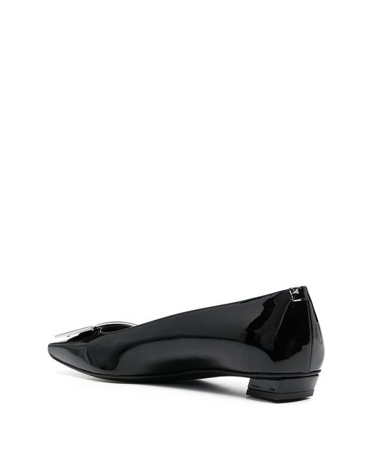 Roger Vivier Black Belle Vivier Patent Leather Ballets
