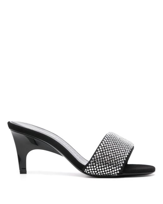 The Attico Black Rem Strass Embellished Mules