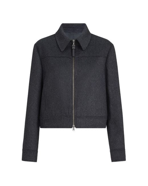 Brunello Cucinelli Blue Zipped Wool Jacket