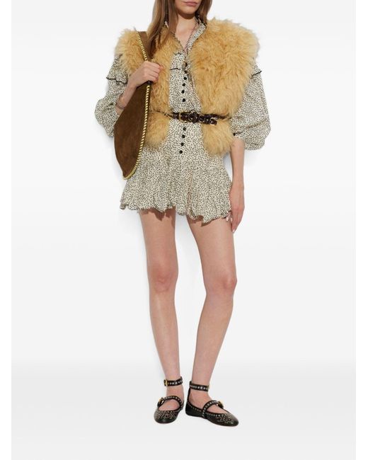 Isabel Marant Natural Florana Faux Fur Vest