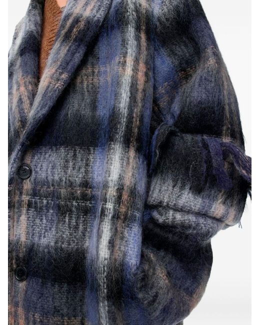 Loewe Blue Wool Single-Breasted Coat