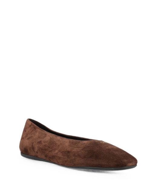 Prada Brown Suede Leather Ballets