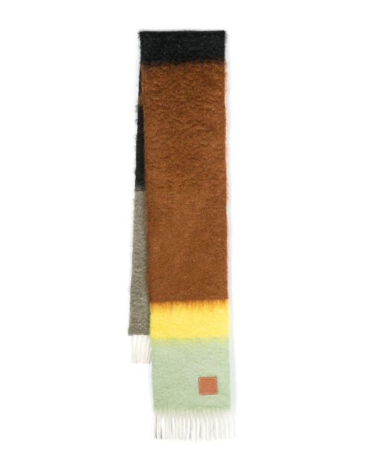 Sciarpa In Mohair E Lana A Righe di Loewe in Multicolor