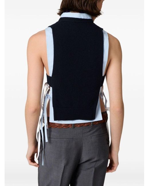 Miu Miu Blue Cashmere Cardigan