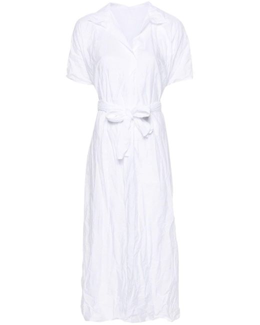 Daniela Gregis White Crinkled-effect Midi Dress