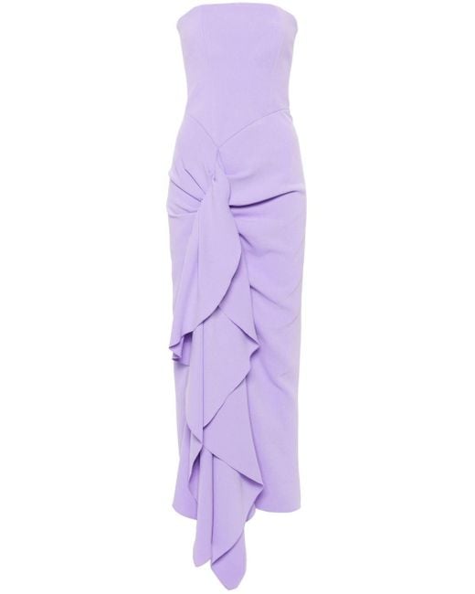 Solace London Purple Thalia Crepe Maxi Dress