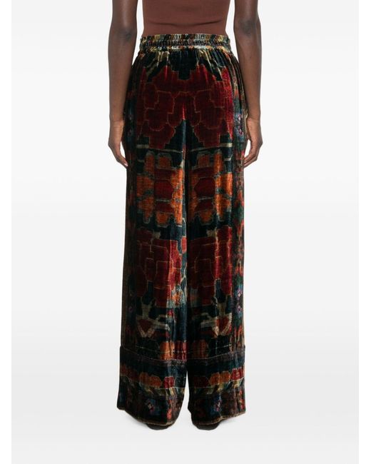 Pierre Louis Mascia Black Printed Wide-Leg Trousers