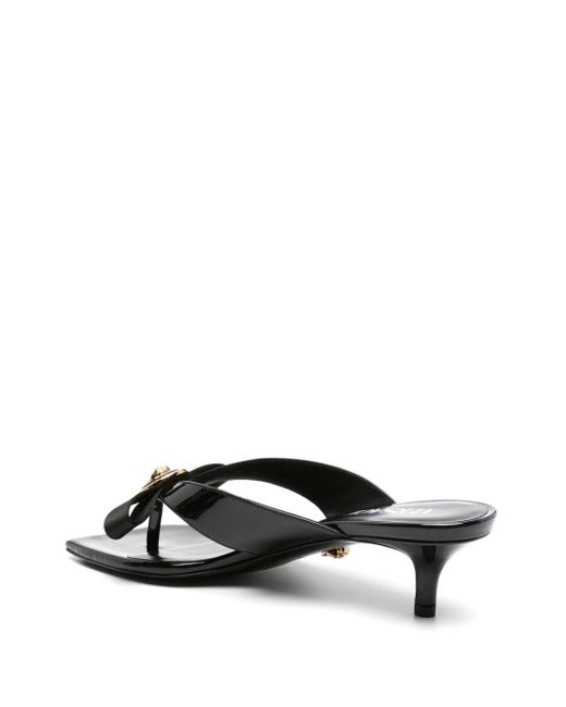 Versace White La Medusa Patent Leather Sandals