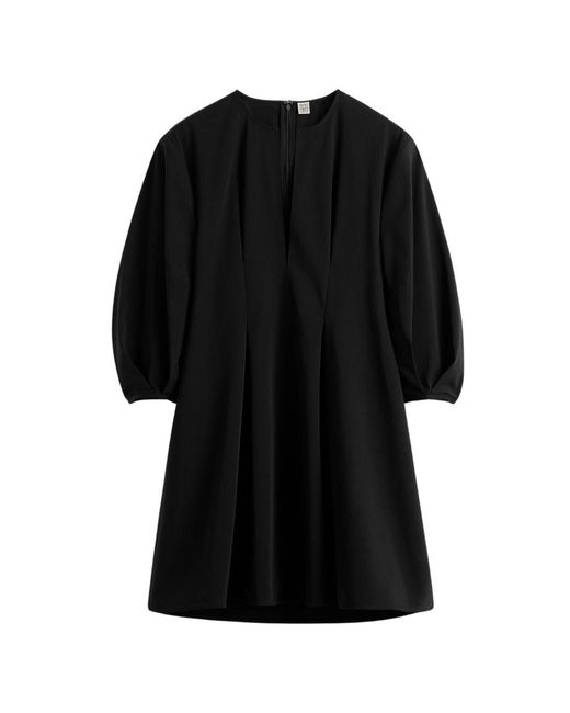 Totême Black Baloon Sleeve Cotton Dress