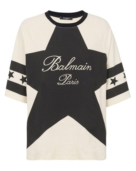 Balmain Black Iconic Stars T-Shirt