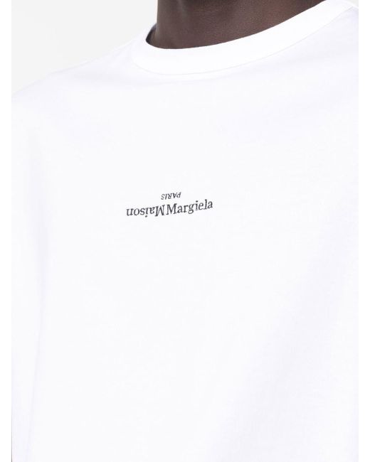 Maison Margiela White Logo Cotton T-shirt for men