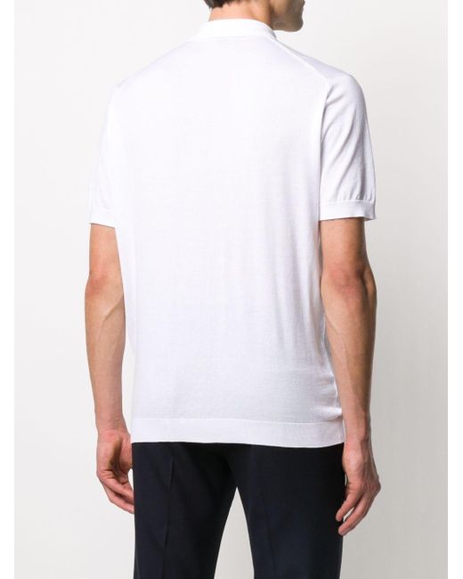 John Smedley White Polo Adrian for men
