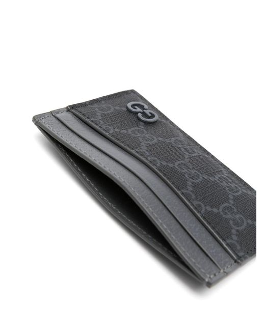 Gucci Gray Two-Tone Gg Card Holder for men
