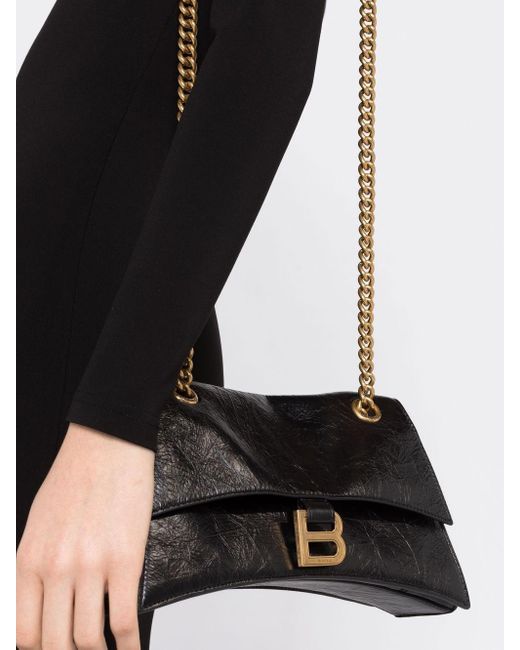 Balenciaga Black Crush Chain Leather Shoulder Bag