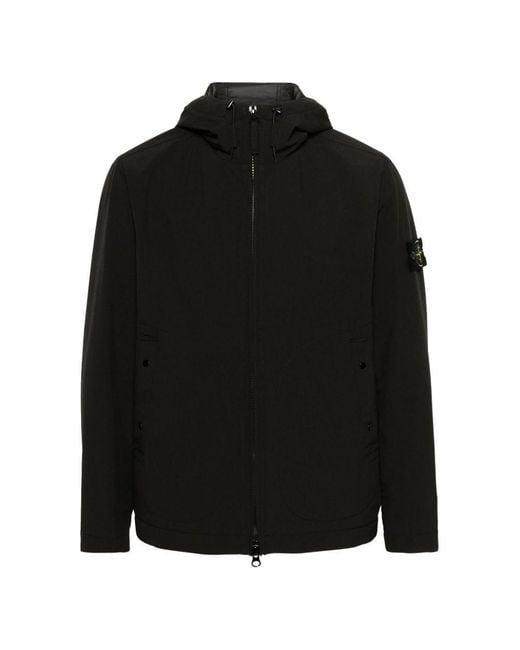 Stone Island Black Hooded Blouson Jacket for men