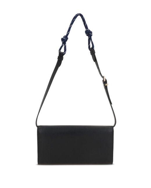 Borsa A Spalla Con Placca Logo di Miu Miu in Black