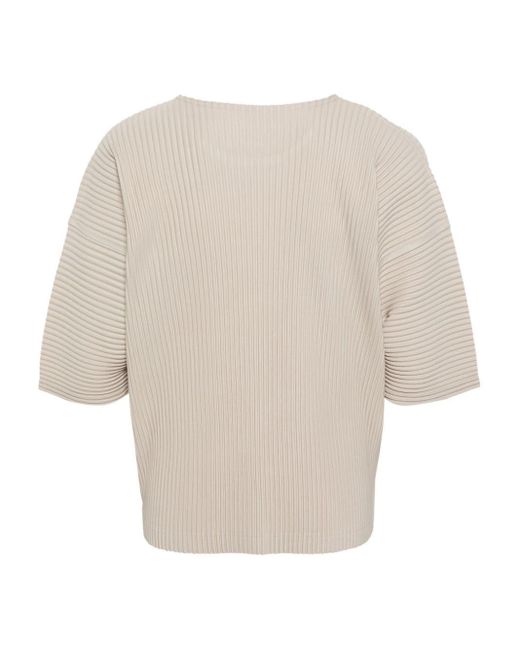 Homme Plissé Issey Miyake Natural Mc March Pleated T-shirt for men