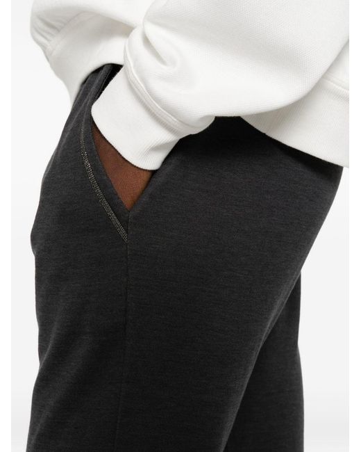 Brunello Cucinelli Gray Cotton And Silk Blend Trousers