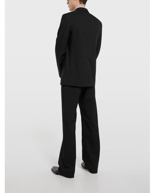 Gucci Black Gg Wool Trousers for men