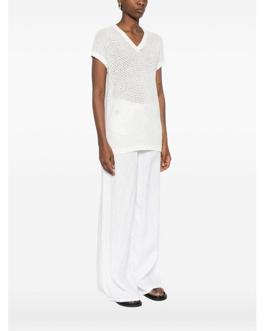 Fabiana Filippi White Openwork Top