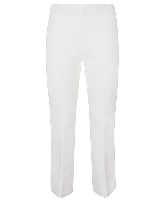 Liviana Conti White Flared Cropped Trousers