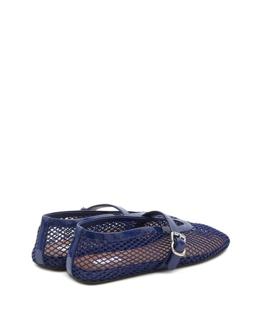 Alaïa Blue Fishnet Ballet Flats
