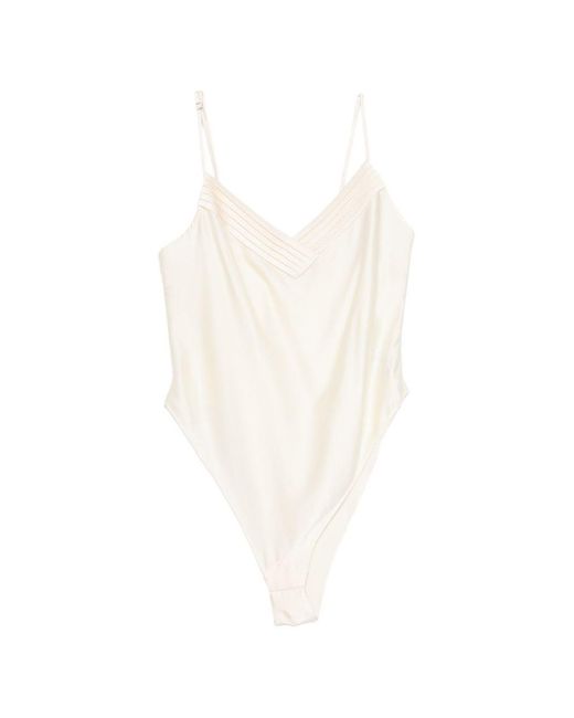 Forte_forte White Silk Satin Bodysuit