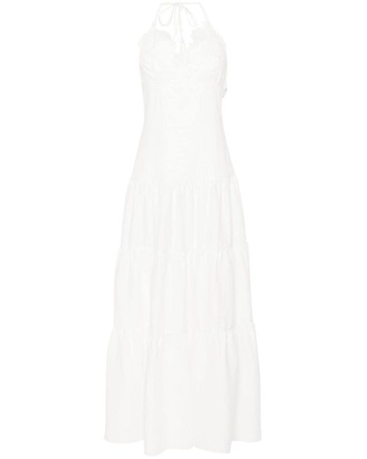 Ermanno Scervino White Linen Maxi Dress