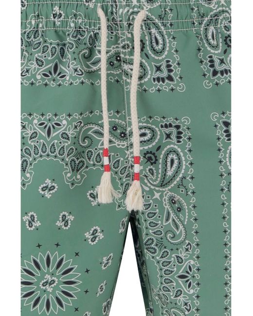 Mc2 Saint Barth Green Bandanna Print Swim-Shorts for men