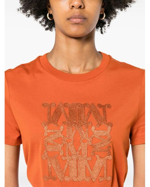 Max Mara Orange Logo Cotton T-shirt
