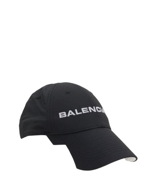 Balenciaga Black Hat With Logo for men