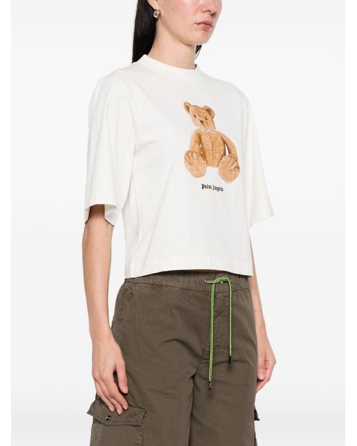 Palm Angels White Graphic Crew Neck T-Shirt